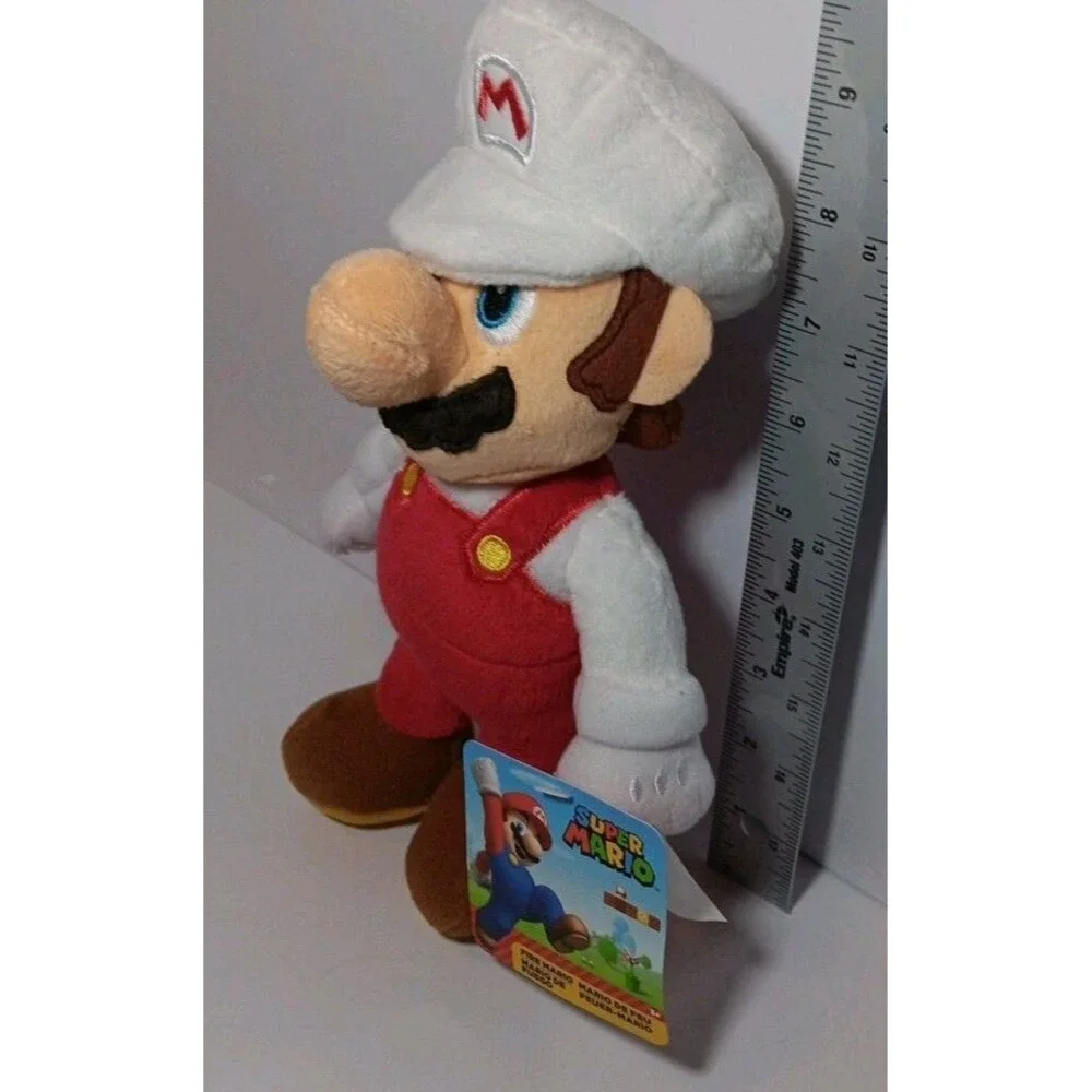 Super Mario Fire Mario 9 Inch Plush Nintendo With Little Fire Mario
